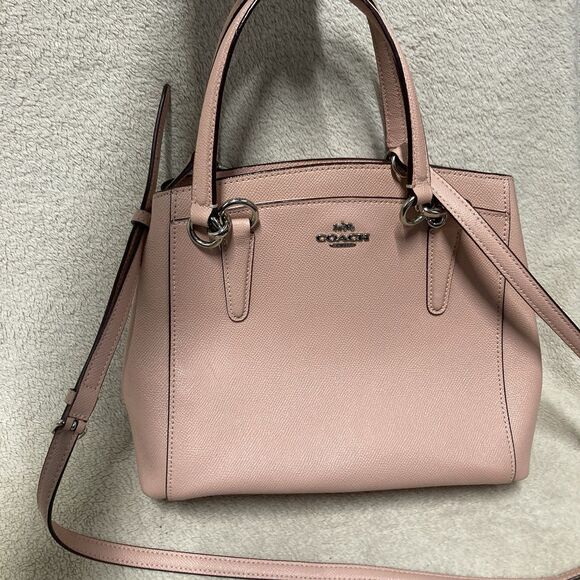 Coach Minetta Crossbody Shoulder Bag Convertible Petal Pink Pebble Leather EUC - Picture 1 of 14